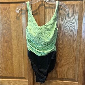 Miraclesuit Lime Green and Black One Piece Swimsuit